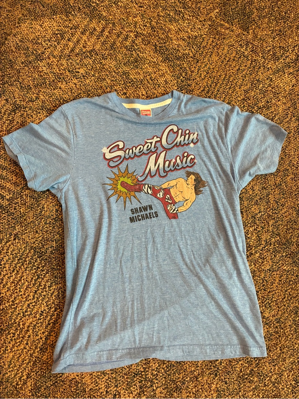 Vintage Rare Light Blue 'Sweet Chin Music' Shawn Michaels Graphic Tee